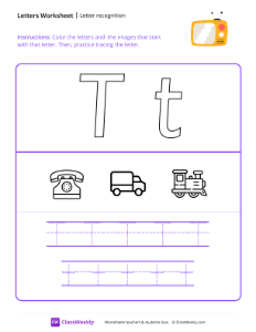 Letter Recognition (T) - TV-worksheet