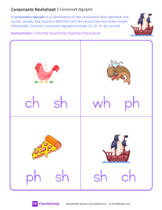 Consonant Digraphs - Ship-worksheet