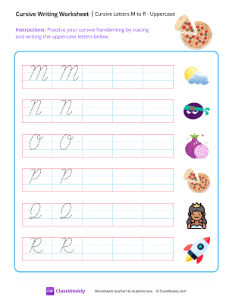 Cursive Letters M to R - Uppercase-worksheet