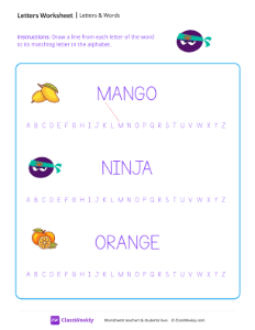 Letters & Words - Ninja-worksheet