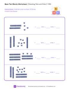 Counting Tens and Ones (1-100) - Confetti Blocks-worksheet