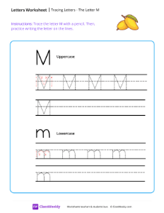 Tracing Letters - The Letter M-worksheet