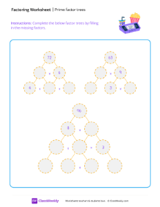 Prime Factor Trees - Old School-worksheet