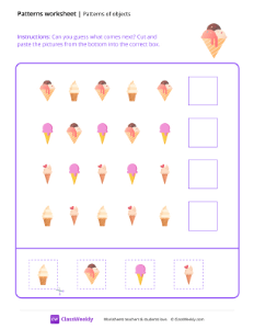 Patterns of objects - Ice Cream-worksheet