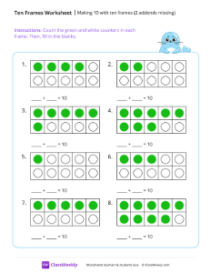 worksheet-Making-10-with-ten-frames-(2-addends-missing)---Seal