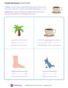 Vowel Blends - Coffee-worksheet