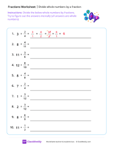 Divide Whole Numbers By a Fraction - Big Announcement-worksheet