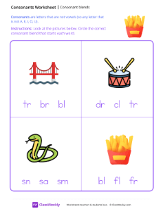 Consonant Blends - Fries-worksheet