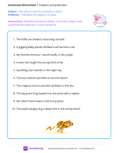 Subjects and predicates - Sheep-worksheet