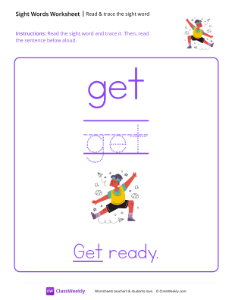 Read & trace the sight word - Get-worksheet