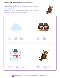 Consonant Blends - Swing-worksheet