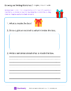 Imagine, draw and write - Gift-worksheet