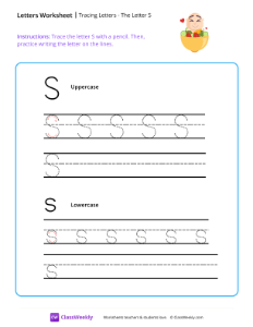 Tracing Letters - The Letter S-worksheet