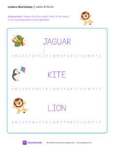 Letters & Words - Lion-worksheet