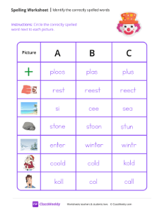 worksheet-Identify-the-Correctly-Spelled-Words---Clown