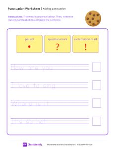 Adding Punctuation - Cookie-worksheet