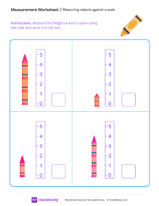 worksheet-Measuring-objects-against-a-scale-(height)---Crayon