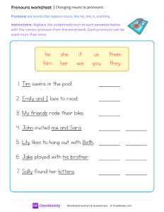 worksheet-Changing-nouns-to-pronouns---Pool