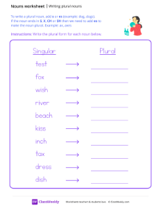 Writing Plural Nouns - Bowling-worksheet