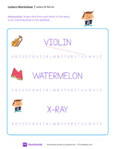 Letters & Words - X-ray-worksheet