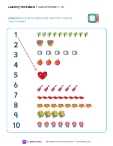 Count and Match (1-10) - TV-worksheet