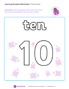 Count and Color - Ten-worksheet