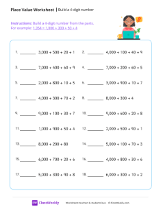 Build a 4-digit number - Working-worksheet