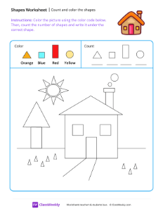 worksheet-Count-and-color-the-shapes---House