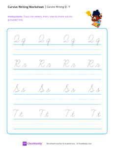 worksheet-Cursive-Writing-Q-to-T