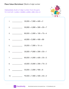 Build a 5-digit number - Winner-worksheet