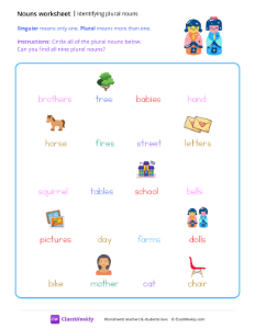 Identifying Plural Nouns - Dolls-worksheet