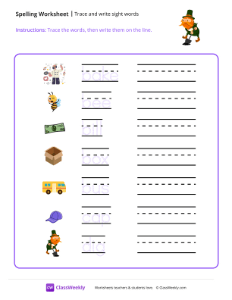 Trace and Write Sight Words - Dig-worksheet