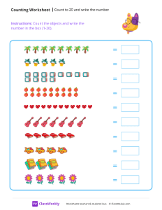 Counting Objects (1-20) - Smart Dog-worksheet