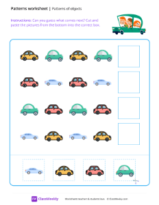 Patterns of objects - Car-worksheet