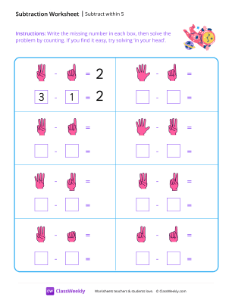 worksheet-Subtract-within-5---Astronaut