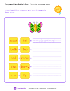 Write the compound words - Award-worksheet