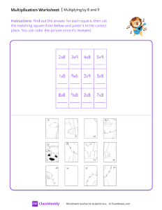 Multiply by 8 and 9 - Singing Lion-worksheet