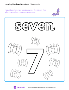 Count and Color - Seven-worksheet