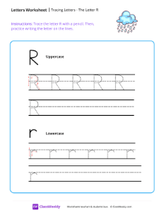 Tracing Letters - The Letter R-worksheet