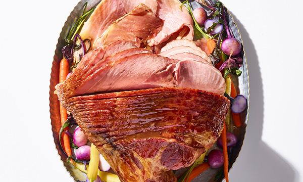 Ginger-Honey Ham with Baby Carrots & Roasted Turnips 