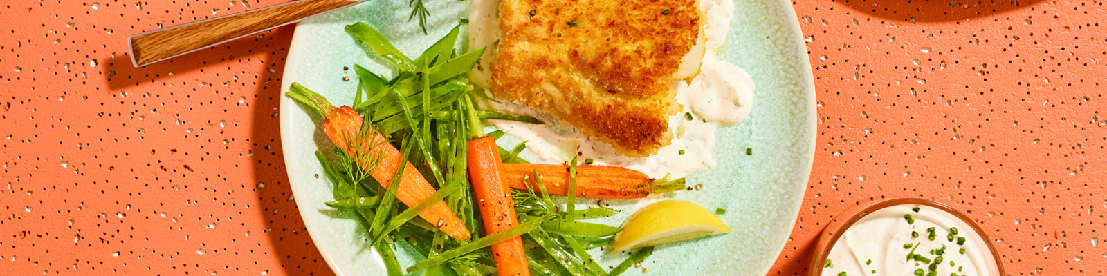 Spice-Crusted Cod with Creamy Malt Vinegar Sauce 