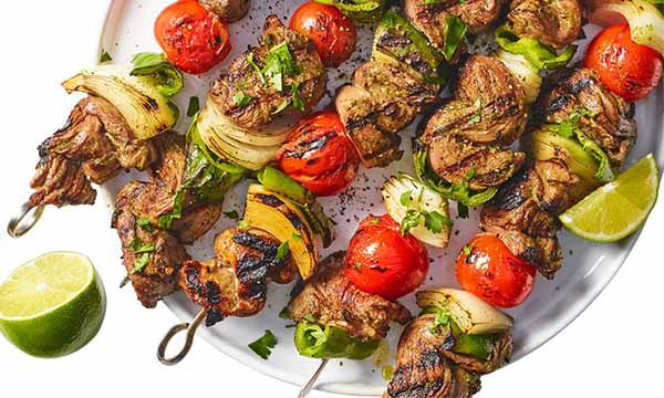 Beef Fajita Kebabs with Hatch Chiles 