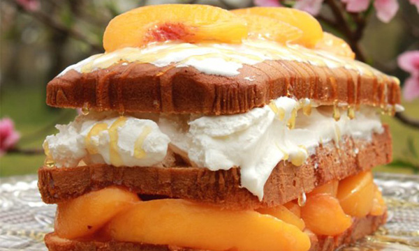 Pound Cake with Honeyed Peaches