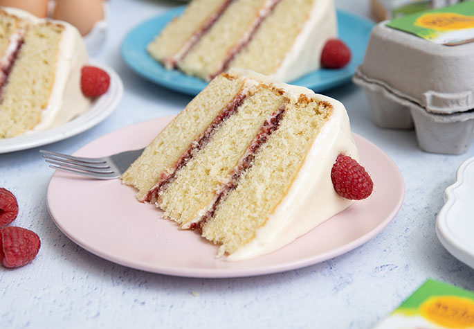 Raspberry-Buttermilk Layer Cake with Cream Cheese Frosting 