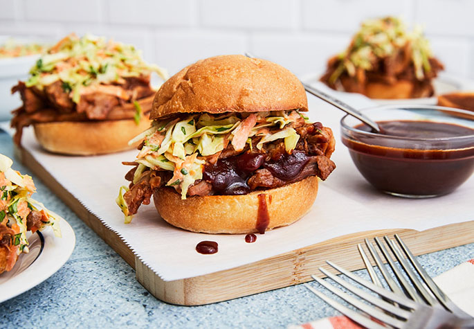 Pulled Pork Sliders with Toasted Sesame Slaw