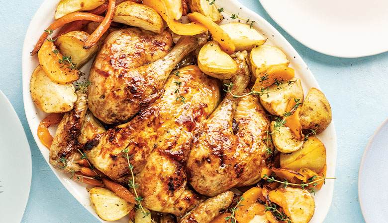 Maple Roast Chicken with Autumn Veggies