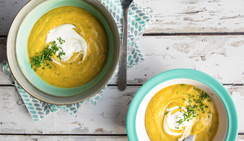 Roasted Autumn Vegetable & Red Lentil Soup