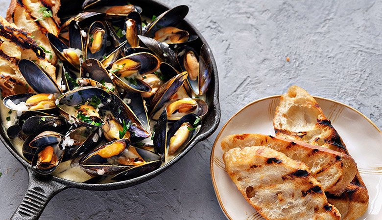 Organic Irish Mussels with White Wine Cream