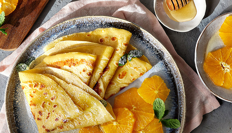 Crepes with Orange & Honey