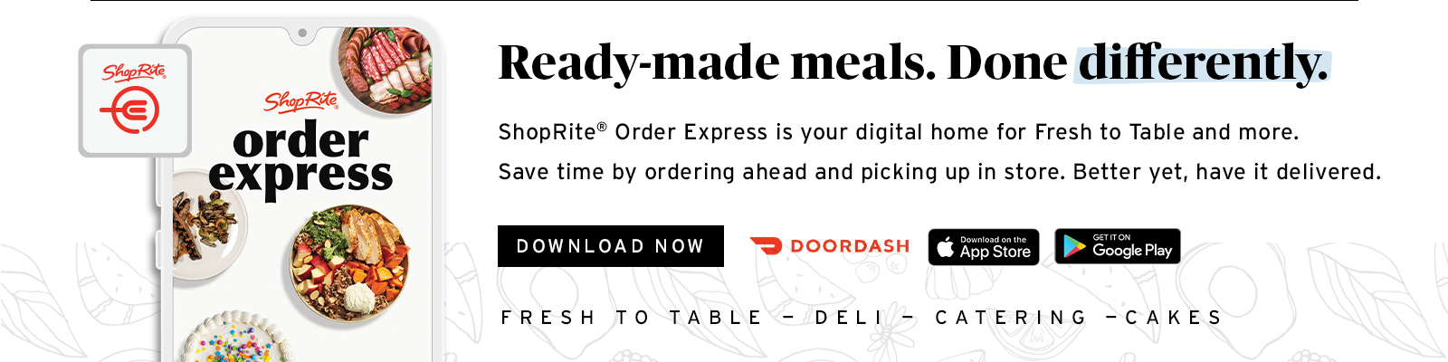 Download the Order Express cakes and platters catering App